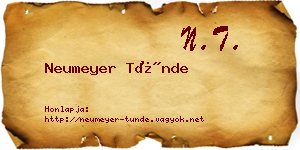 Neumeyer Tünde névjegykártya